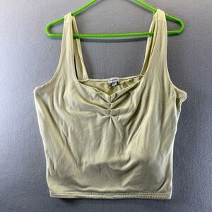 Faded Rose Womens XL Yellow Square Neck Cinched Tank Top Sleeveless RN123271